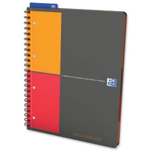 Oxford - Lote de 20 cuadernos International Managerbook A4+ con planificación, 160 páginas, encuadernación completa, cubierta de polipropileno, color gris