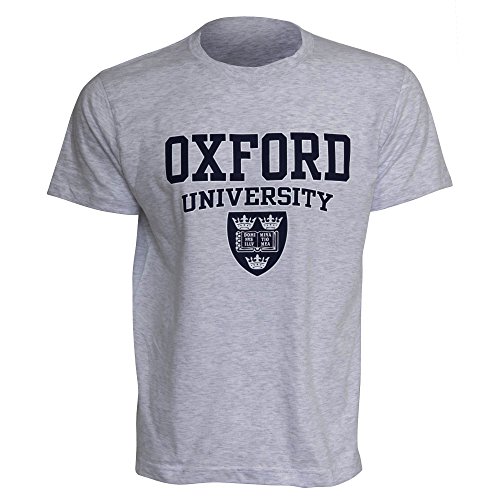 Oxford University- Camiseta de Manga Corta para Hombre (Mediana (M) 97-102cm) (Gris Sport)