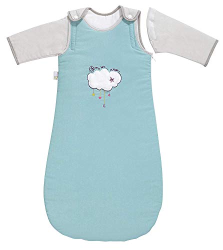 P 'tit Basile - Saco de dormir de invierno para bebé niño, 6-24 meses - 90 cm - con mangas largas extraibles removibles desmontables, algodón orgánico, TOG 2,5 Dans les nuages