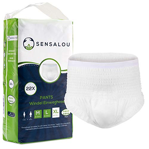 Pantalones Incontinencia para Adultos Hombre y Mujer - Ropa Interior - Protector Perdidas de Vejiga Débil - Pañales Desechables Mojar Cama, Maternidad - 22 unidades - Blanco, Tallas XL Pantalones Incontinencia para Adultos Hombre y Mujer - Ropa Interior - Protector Perdidas de Vejiga Débil - Pañales Desechables Mojar Cama, Maternidad - 22 unidades - Blanco, Tallas XL
