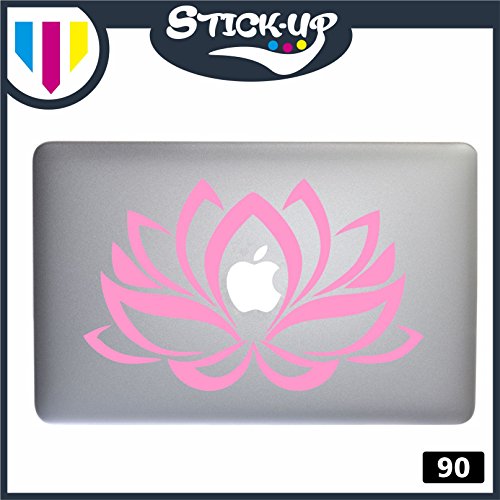 Pegatina con diseño de flor de loto para ordenador portátil Macbook de 15 a 17 pulgadas, color rosa