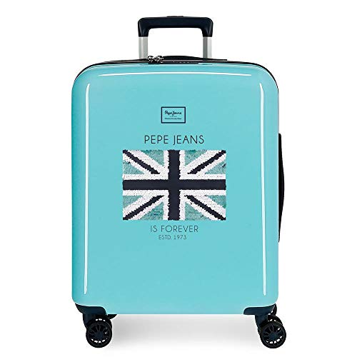 Pepe Jeans Cuore Maleta de cabina Azul 40x55x20 cms Rígida ABS Cierre combinación 37L 2,6Kgs 4 ruedas dobles Equipaje de Mano