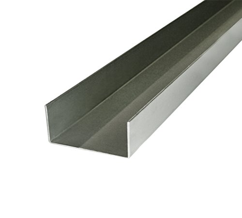 Perfil de inox acero cepillado u 52 x 80 x 52 x 2 mm por ejemplo para cristal piedras en 8 cm de grosor - 2,15 m de largo