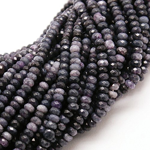 Perlin - Piedras preciosas de ágata, perlas de 4 mm, color negro antracita, 30 unidades, redondas, facetadas, piedras preciosas para manualidades
