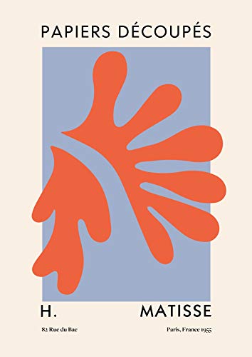 Pintura de lienzo de planta abstracta cartel de Matisse hojas y flores nórdico moderno hogar sin marco pintura de lienzo decorativa E 60x80cm