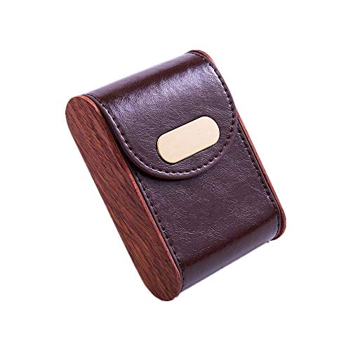 Pitillera para 20 cigarrillos, caja de madera para cigarrillos y madera maciza, tamaño 9,8 x 7 x 2,5 cm, café (Marrón) - RWXCOW-RJFVR8-1