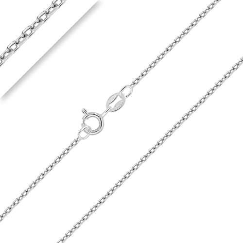 Planetys - Cadena de Plata de Ley 925 Rodiada para Niños o Bebé Malla Forzada Diamantada 1.5 mm de Ancho 34 cm de Longitud Planetys - Cadena de Plata de Ley 925 Rodiada para Niños o Bebé Malla Forzada Diamantada 1.5 mm de Ancho 34 cm de Longitud