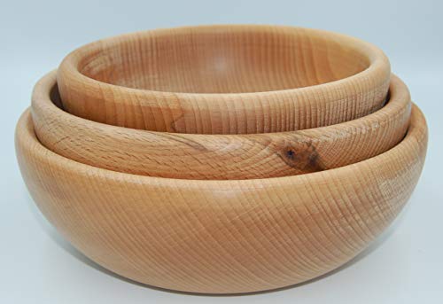 PLATAN ROOM Juego de 3 cuencos de madera de haya, 16 cm, 18 cm y 20 cm de diámetro PLATAN ROOM Juego de 3 cuencos de madera de haya, 16 cm, 18 cm y 20 cm de diámetro