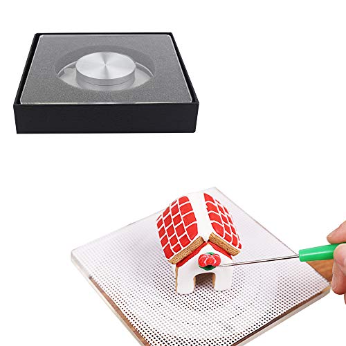 Plato giratorio para decoración de galletas, herramientas de decoración de galletas con alfombrilla de silicona antideslizante, 15 x 15 cm, más grueso, caja de regalo Plato giratorio para decoración de galletas, herramientas de decoración de galletas con alfombrilla de silicona antideslizante, 15 x 15 cm, más grueso, caja de regalo