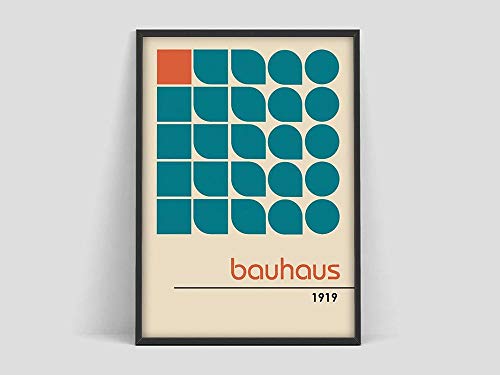 Póster de Bauhaus，impresión de póster de exposición de Bauhaus，pintura de lienzo decorativa sin marco familiar A 60x90cm