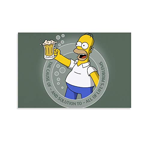 Póster y estampados de DRAGON VINES The Simpsons animado de Homer Bart en lienzo de 50 x 75 cm