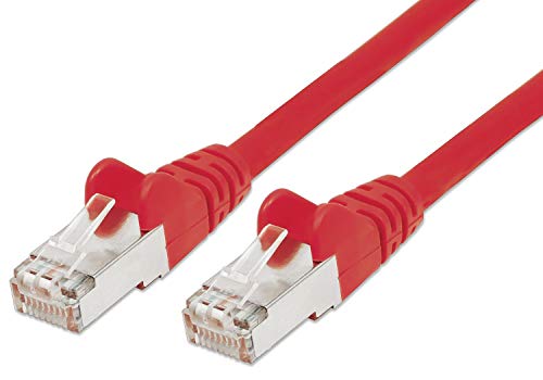 Premium Cord - Cable de Red (Ethernet, LAN y Patch CAT5e, UTP, rápido Flexible y Resistente, Cable RJ45 de 1 GB/s, AWG 26/7, Cobre 100% CU, 0,1m), Color Gris Rojo 0,25 m