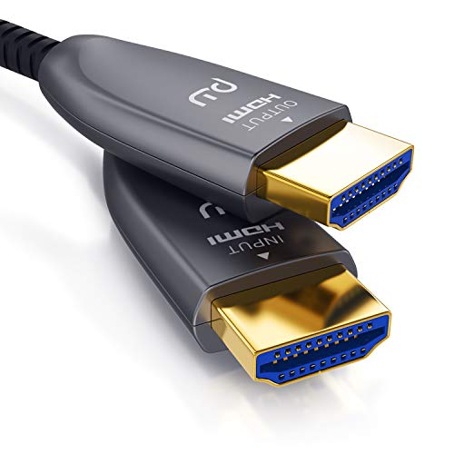 Primewire - Cable de Fibra óptica HDMI 2.0b 50 Metros - contactos Dorados - Conectores de Aluminio - HDCP 2.2 - protección contra torceduras - 3840 x2160@ 60Hz con HDR - 4kx2k@8bpc
