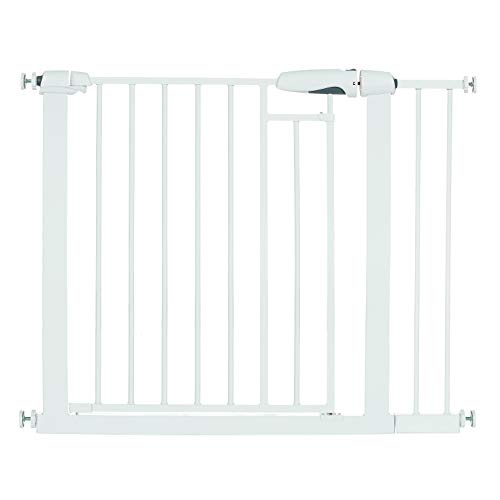 Puerta de Seguridad Bebé Barrera para Puertas y Escaleras, 90-97 cm, Blanco