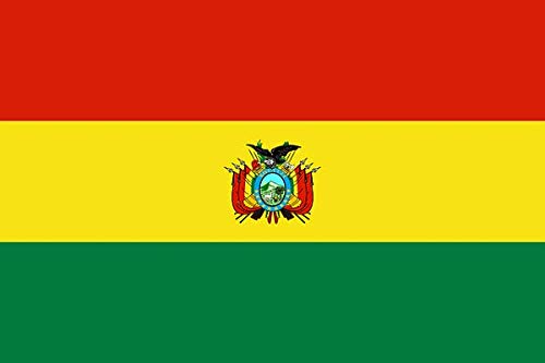 Q&J Bandera Oficial de Bolivia - Medidas 150 x 90 cm. - Polyester 100% - para Exterior e Interior