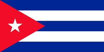 Q&J Bandera Oficial de Cuba - Medidas 150 x 90 cm. - Polyester 100% - para Exterior e Interior