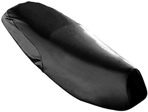 QUNNIE Funda de piel impermeable para asiento de moto o bicicleta, universal, flexible, de piel sintética, color negro, XXL, 66-73 cm de largo, 27-38 cm de ancho