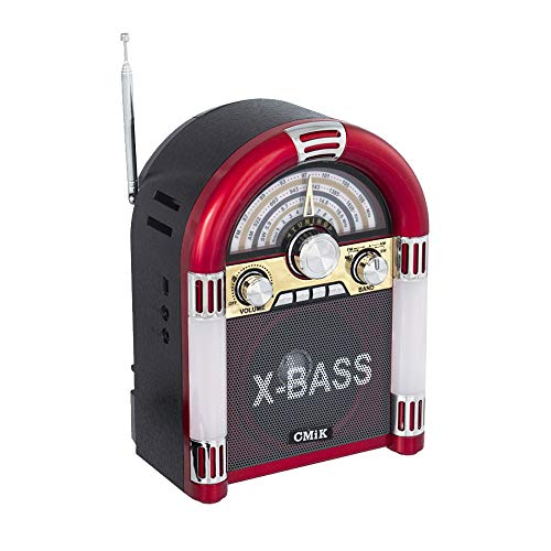 Radio Vintage roja con dial analógico, Multibanda, Jukebox Radio Vintage roja con dial analógico, Multibanda, Jukebox