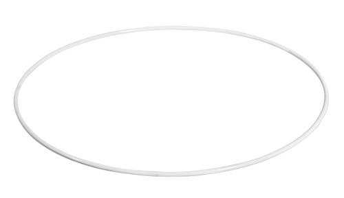 Rayher 2505800 - Anillo de metal recubierto para manualidades de boda, aro grande con un diámetro de 50 cm, para atrapasueños y macramé, color blanco