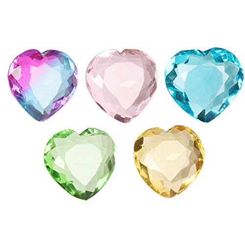 Real Gems - Lote de 5 piedras preciosas con forma de corazón ametrino, topacio, amatista y citrino amarillo