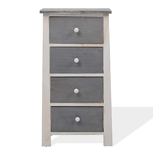 Rebecca Mobili Cómoda, mesilla Auxiliar de 4 cajones, Madera de Paulownia, Blanca, Muebles baño Sala de Estar - Medidas: 73 x 37 x 27 cm (AxANxF) - Art. RE4328 Rebecca Mobili Cómoda, mesilla Auxiliar de 4 cajones, Madera de Paulownia, Blanca, Muebles baño Sala de Estar - Medidas: 73 x 37 x 27 cm (AxANxF) - Art. RE4328