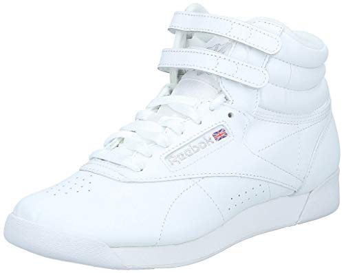 Reebok Freestyle Hi - Zapatillas de cuero para mujer, Blanco (Int-White/Silver), 40 EU