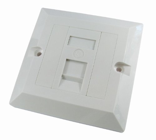 Rhinocables Placa frontal de pared para red Gigabit Ethernet, toma individual y doble, conector RJ45, para CAT5e, CAT6 CAT6a, 1, 2 y 4 puertos. CAT5e 1 Port