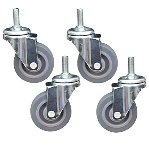 Ruedas de Servicio Pesado de 75 mm X4, Ruedas giratorias de Goma, con Carro de Servicio de Freno Ruedas para Muebles, Capacidad de Carga 600 kg Ruedas de Servicio Pesado de 75 mm X4, Ruedas giratorias de Goma, con Carro de Servicio de Freno Ruedas para Muebles, Capacidad de Carga 600 kg