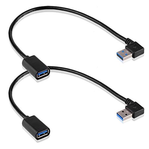 S SIENOC 2 x Modelo - L Conector Adaptador de Enchufe Macho USB 3.0 A en Ángulo de 90 Grados a Enchufe Hembra M/F (Arriba y Abajo de 90 Grados de ángulo de Cable)