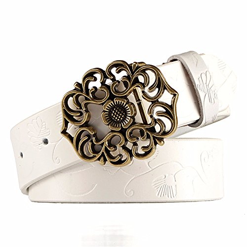 SAIBANGZI Sra. Mujeres Todas Las Temporadas De Cuero Retro Cinturón Ancho De Moda Cinturón Casual Novia Presente Blanco 80-84Cm SAIBANGZI Sra. Mujeres Todas Las Temporadas De Cuero Retro Cinturón Ancho De Moda Cinturón Casual Novia Presente Blanco 80-84Cm