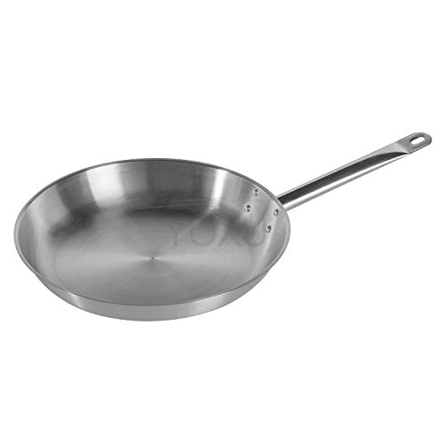 Sartén cacerola de acero inoxidable 18/10 para cocina, catering y restaurante AISI 304 (diámetro 340 mm) Sartén cacerola de acero inoxidable 18/10 para cocina, catering y restaurante AISI 304 (diámetro 340 mm)