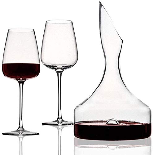 Sencillez 3-PC Decantador De Vinos Establecido 1750ml con 2 Vidrio De Cristal De Cristal De Cristal, Juego De Vinos De Vino para El Hogar CHENGYI