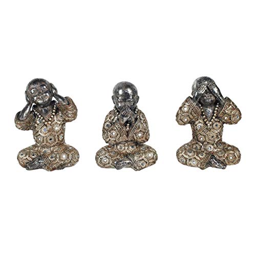 Signes Grimalt By Sigris - Figuras Decorativas | Budas Decorativos - Figuras de Budas, Pack de 3 - 14x7,5x11 cm