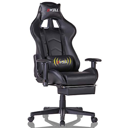 Silla Gaming con Reposapiés,Silla Ergonómica Racing, Silla de Oficina con reposacabezas y cojín Lumbar,Silla Oficina con Ruedas, Ajustable en Altura,Apoyabrazos Ajustables,para casa y Oficina (Negro) Silla Gaming con Reposapiés,Silla Ergonómica Racing, Silla de Oficina con reposacabezas y cojín Lumbar,Silla Oficina con Ruedas, Ajustable en Altura,Apoyabrazos Ajustables,para casa y Oficina (Negro)
