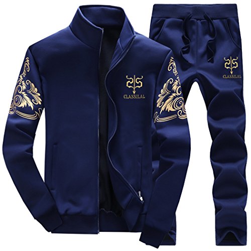 Silver_river Hombres Cremallera Chaqueta Pantalones Dos Piezas Bordado Casual Conjuntos Deportivos Invierno Manga Larga Chandal Silver_river Hombres Cremallera Chaqueta Pantalones Dos Piezas Bordado Casual Conjuntos Deportivos Invierno Manga Larga Chandal