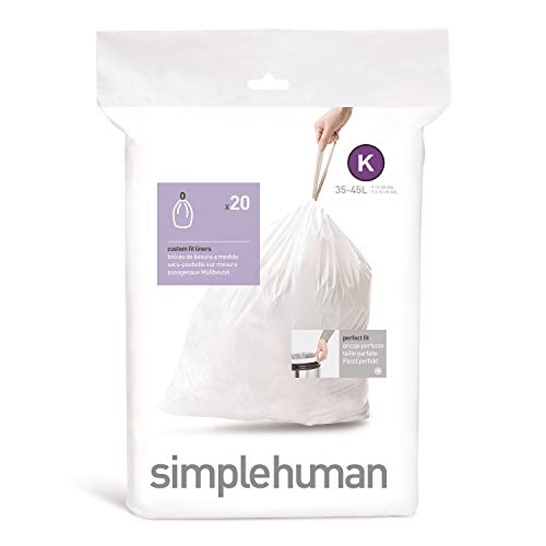 Simplehuman CW0171 - Bolsas de basura (código K, 20 unidades, 38 L)