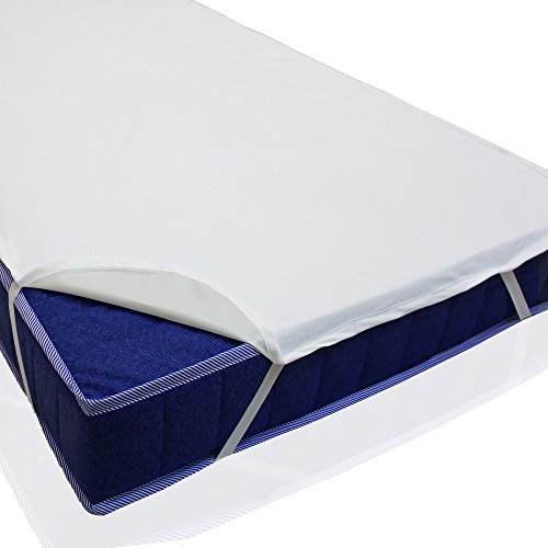 sinnlein® Protector de colchón Impermeable, en 11 Medidas, Hecho de 100% algodón, con Goma elástica en Todo el perímetro parecido a una sábana Bajera, Lavable hasta 95°C (70x140 cm)