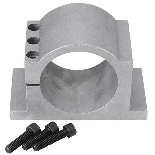 Soporte de husillo CNC de 80 mm de diámetro para motor de husillo CNC, abrazadera de soporte de aluminio con tornillos (80 mm)
