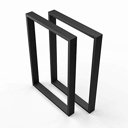 sossai® - Mesa Estructura Acero | 2 Piezas | patas de mesa | carga pesada | Ancho 50 cm x Altura 72 cm | TKK1 | Color: Negro