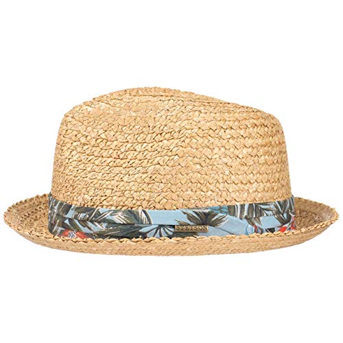 Stetson Sombrero de Paja Flower Player Mujer/Hombre - Playa Sol Fedora con Banda Grosgrain Primavera/Verano - XXL (62-63 cm) Natural Stetson Sombrero de Paja Flower Player Mujer/Hombre - Playa Sol Fedora con Banda Grosgrain Primavera/Verano - XXL (62-63 cm) Natural