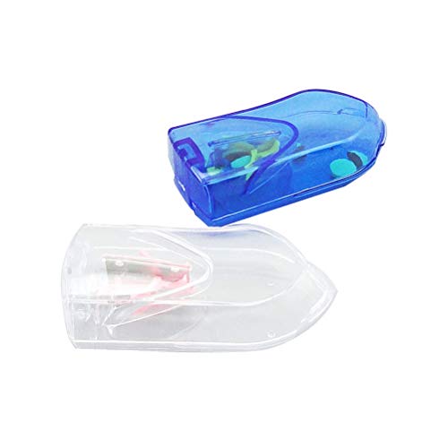SUPVOX Pill Crusher Splitter Pill Pulverizer Grind Medicine Cut Tablets Divisor Caja de Almacenamiento Perfecto para Viajes en el Hogar (Azul y Blanco)