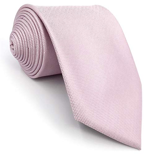 S&W SHLAX&WING Corbatas Para Hombre Color Sólido Rosa Boda Party Seda Extra Largo