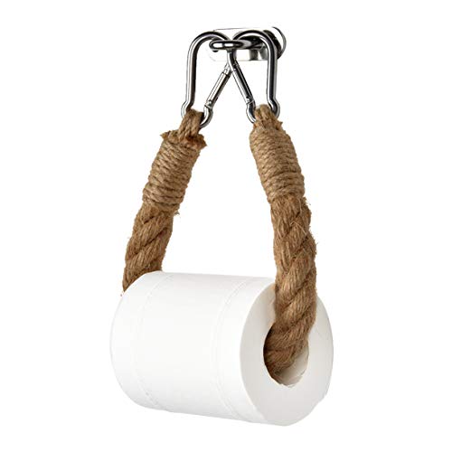 Szaerfa Vintage Cuerda de cáñamo Soporte de Papel higiénico Cuerda montada en la Pared para Papel higiénico toallero Soporte de Pared Accesorio de decoración de baño