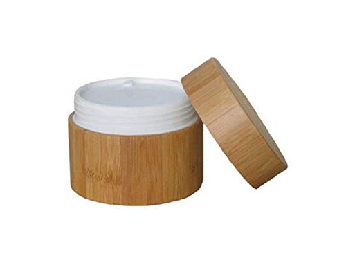 Tarros de bambú ecológicos vacíos rellenables con interior de plástico PP y tapa de bambú, 15 ml/30 ml/50 ml