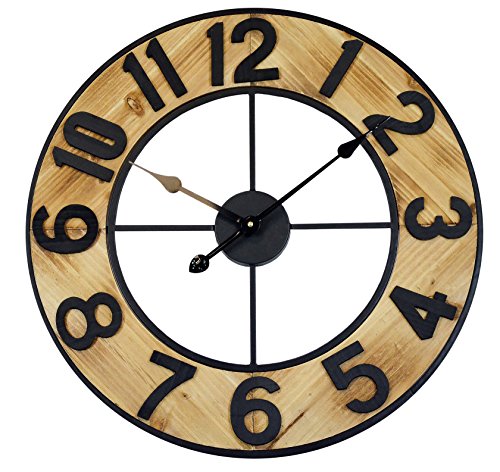 Technoline Reloj de Pared analógico Grande WT1610, technoline, Cuarzo, Madera, XXL, diámetro de 60 cm