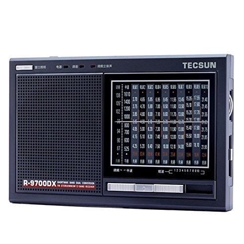 Tecsun R-9700DX FM Stereo/MW/SW 1-10 High Sensitivity Full Band Radio Receiver with Built-in Speaker Dual Conversation Receiver (EU)