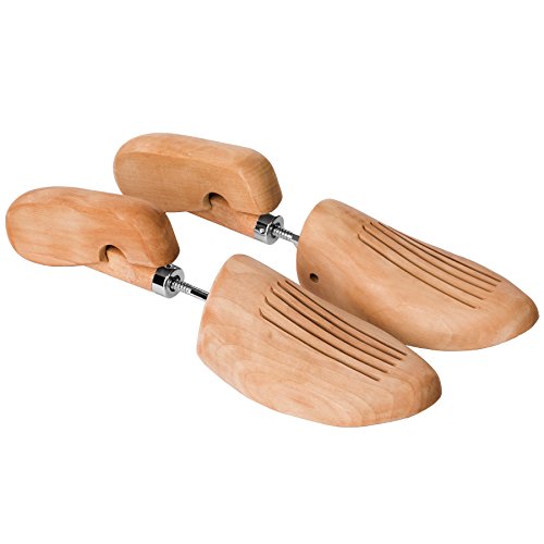 TecTake Hormas para zapatos 2 unidades madera moldeador extensor con tornillo universal para todos