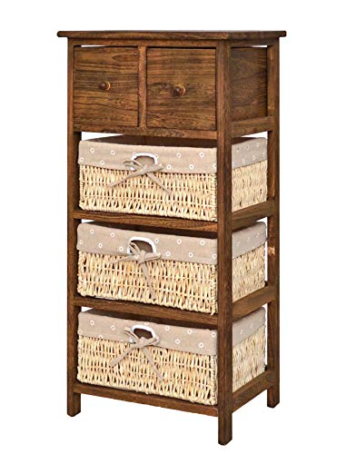 ts-ideen Cómoda Estilo Shabby Vintage de Aspecto Usado, Color marrón, estantería para Armario, baño, Pasillo, 82 cm de Alto ts-ideen Cómoda Estilo Shabby Vintage de Aspecto Usado, Color marrón, estantería para Armario, baño, Pasillo, 82 cm de Alto