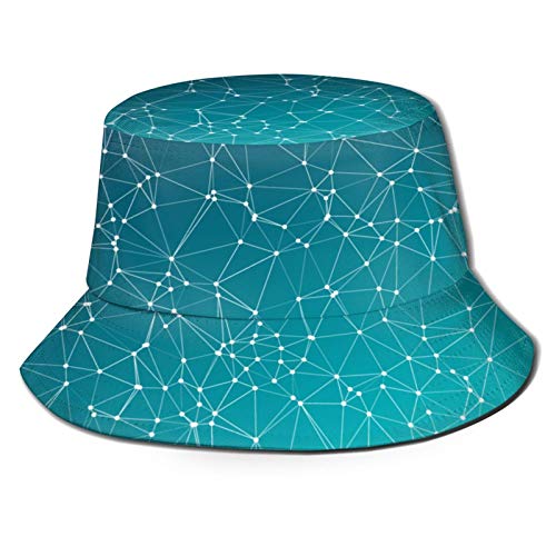 TTLUCKY Sombrero de Pesca,Patrón de Estructura metálica técnica futurista,Senderismo para Hombres y Mujeres al Aire Libre Sombrero de Cubo Sombrero para el Sol