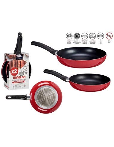 TU TENDENCIA ÚNICA Set de 2 sartenes de Aluminio Forjado, antiadherentes de 20-24 cm de diámetro. Juego de sartenes Fáciles de Limpiar y Libre PFOA (Rojo) TU TENDENCIA ÚNICA Set de 2 sartenes de Aluminio Forjado, antiadherentes de 20-24 cm de diámetro. Juego de sartenes Fáciles de Limpiar y Libre PFOA (Rojo)
